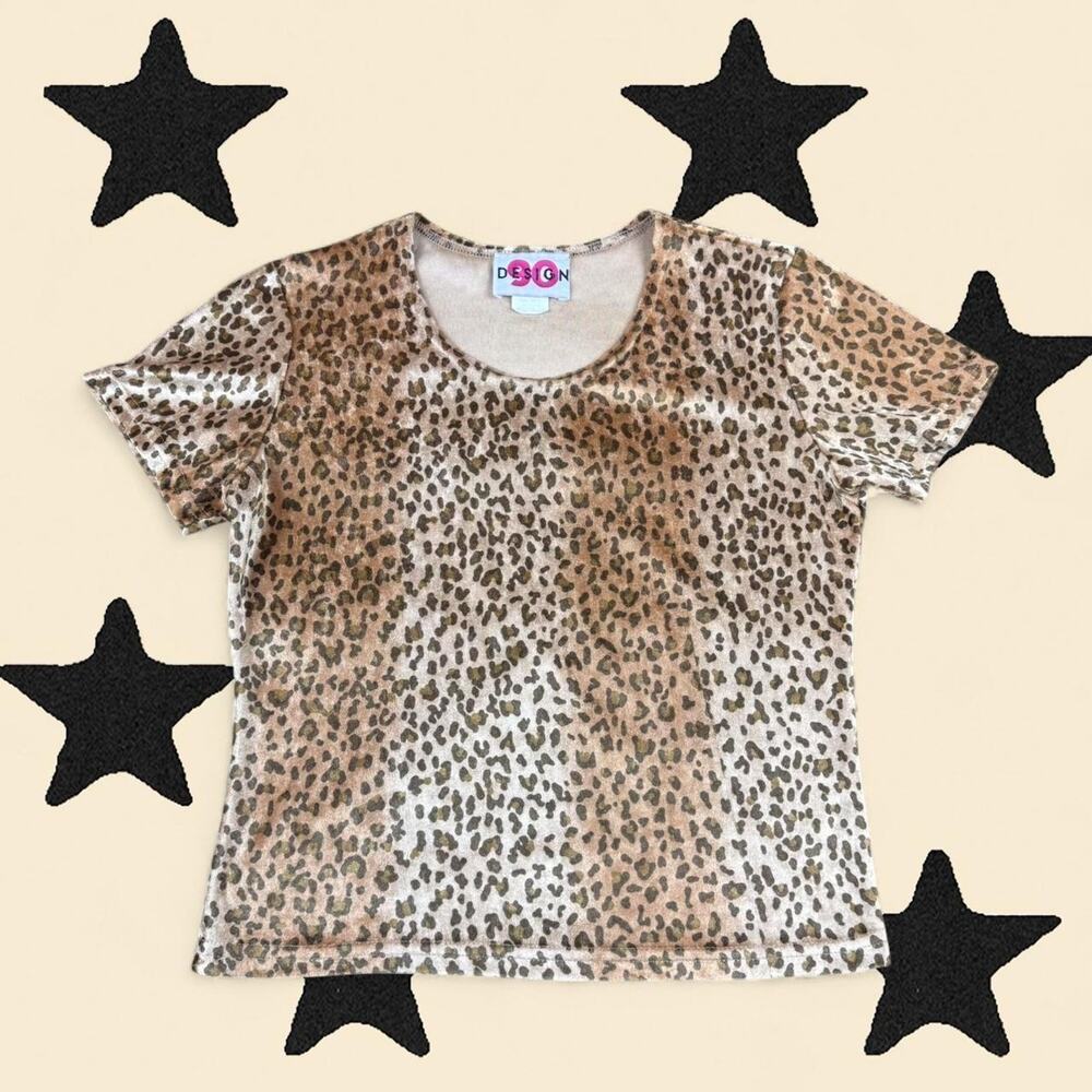 ★ 90 Design leopard print velvet tee ★